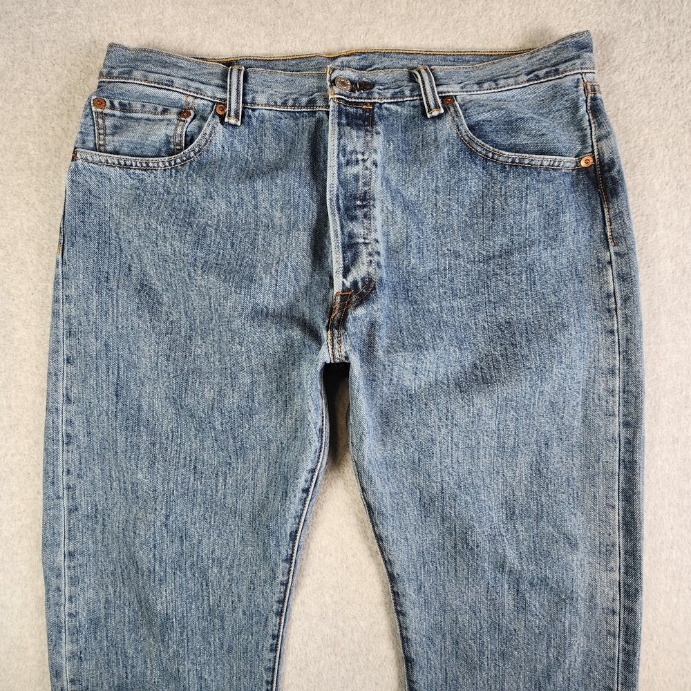 Levis 501 Jeans Mens 36x32‎ Blue Denim Pants Button Fly Straight Workwear